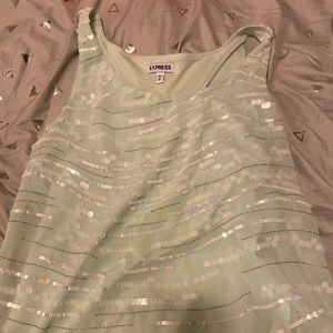 Mint green sequined top